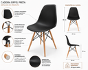 Ver imagem 6 de Kit 6 Cadeiras Charles Eames Eiffel Wood Preta Polipropileno Base Madeira