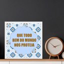Ver imagem 2 de Quadro que Todo Bem do Mundo Nos Proteja - 33x33cm - com Vidro: Moldura Branca