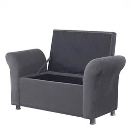 Recamier Baú Sapateira Louis 140x Suede Cinza - Majú Deor - 2