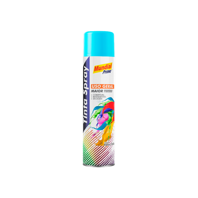 Tinta Spray Multiuso Azul Claro 400ml Mundial Prime