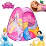 Barraca Infantil Dobrável Grande Cabana Tenda Com pisca pisca - Princesas Com pisca pisca azul - 4