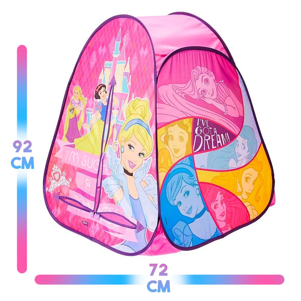 Barraca Infantil Dobrável Grande Cabana Tenda Com pisca pisca - Princesas Com pisca pisca azul - 2