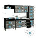 Ver imagem 5 de Armário de Cozinha Completa Modulada 240cm 5 Peças Milão Menu Móveis Preto