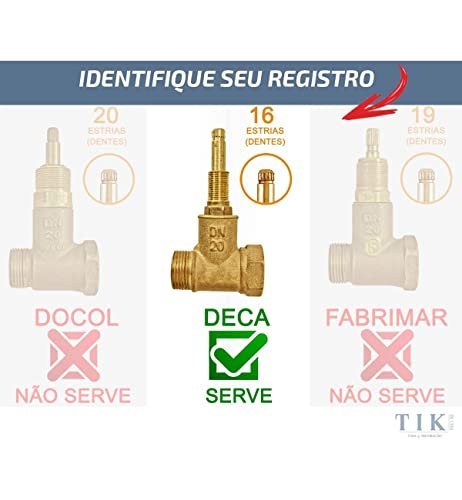 Kit 06 Acabamento de Registro C40 Cromado Padrão Deca - 5