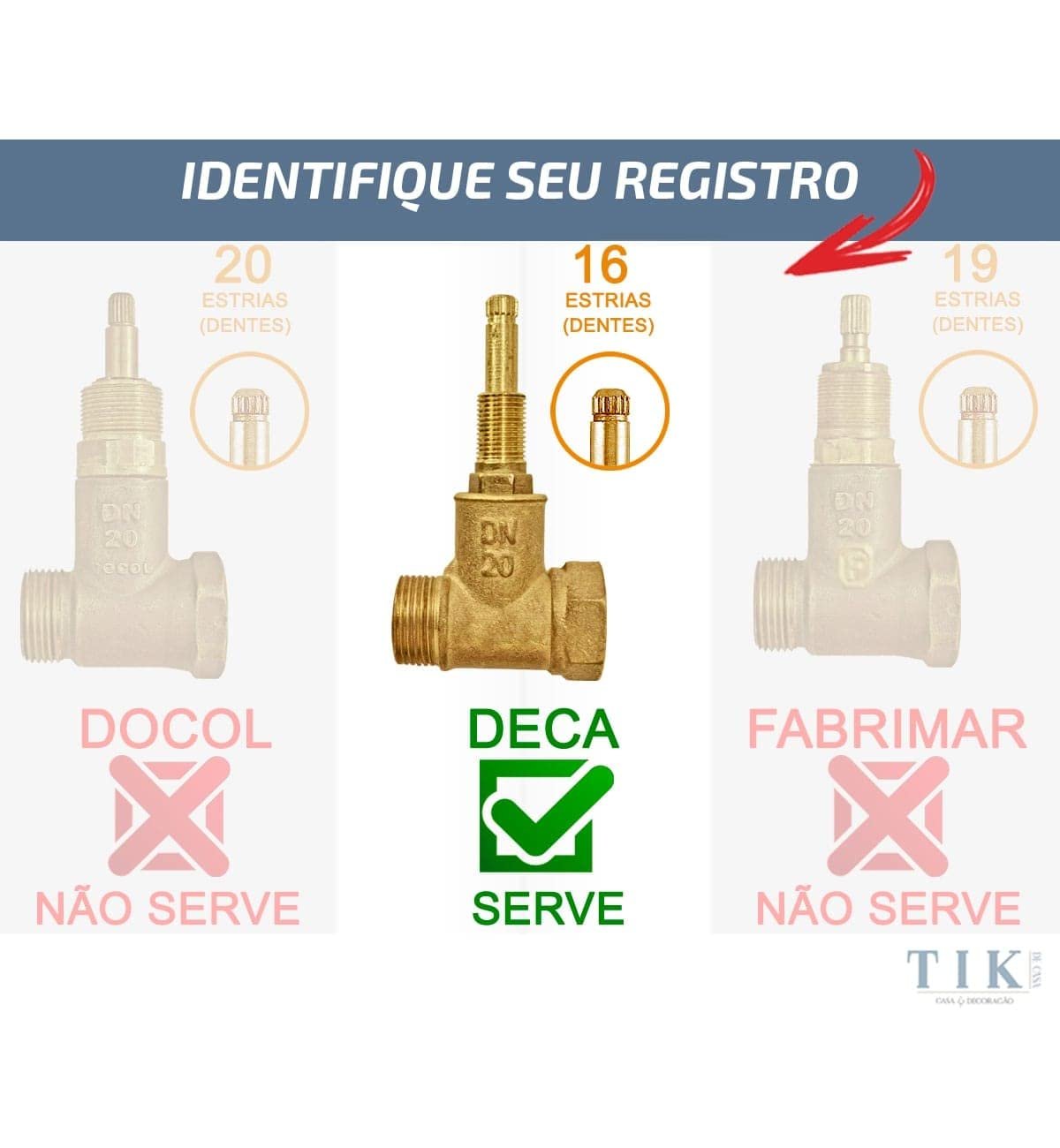 Kit 06 Acabamento de Registro C40 Cromado Padrão Deca - 4