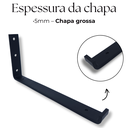 Ver imagem 2 de Kit 4 Suportes de Parede Mão Francesa em L 25cm para Prateleira Acabamento Aço Robusto Preto