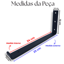 Ver imagem 5 de Kit 4 Suportes de Parede Mão Francesa em L 25cm para Prateleira Acabamento Aço Robusto Preto