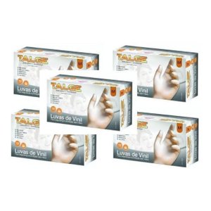 Luva de Vinil com Pó Talge 5 Cx De100 Un. Cada Vinil Ca27802