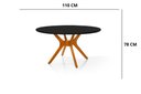 Ver imagem 4 de Mesa de Jantar Julia Redonda Elegante Cozinha 1,10 C/ Vidro:preto