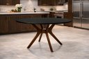 Ver imagem 1 de Mesa de Jantar Julia Redonda Elegante Cozinha 1,10 C/ Vidro:preto