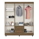 Ver imagem 4 de Guarda Roupa Casal 6 Portas e Cômoda 4 Gavetas Lite Carvalho Oak – Móveis Leão