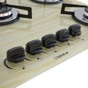 Ver imagem 3 de Cooktop Chamalar Bivolt Premium 5 Bocas Ultra Chama Vidro Temperado Amadeirado Claro
