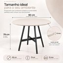 Ver imagem 3 de Mesa de Jantar Viena 90 cm Estrutura em Aço Carbono e Tampo BP 15mm