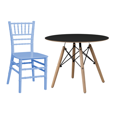Conjunto Infantil Mesa Eames 60cm com Cadeira Tiffany Polipropileno Espaço Kids Quarto Brinquedoteca