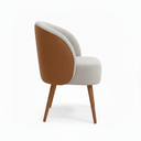 Ver imagem 4 de Poltrona Decorativa Celine Bouclé Pés Palito Madeira Sala Quarto Confortável - Bege/Marrom