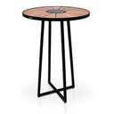 Ver imagem 1 de Mesa Bistrô Redonda Tampo em Madeira Maciça Estrutura em Alumínio Pintura Eletrostática Natural