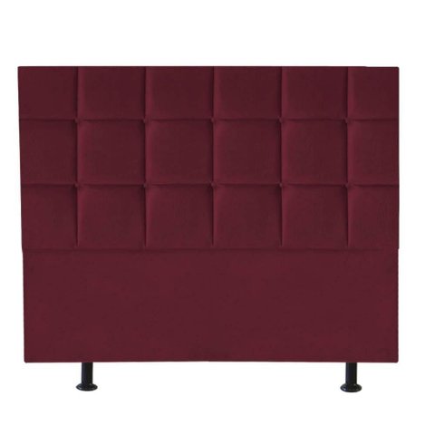 Cabeceira Estofada Cama Box Casal King 195cm Espanha Suede Bordo- Mabe Magazine