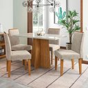 Ver imagem 2 de Mesa de Jantar Ana com 4 Cadeiras Ana Ipê/Off White/Marrom Claro - PR Móveis