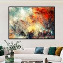 Ver imagem 1 de Quadro Decorativo Abstrato Vibrante com Moldura Caixa, na Posição Horizontal, Ideal para Ambiente de
