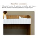 Ver mais imagens de Escrivaninha Canelada Mesa Feminina Compacta e Delicada Petit 2 Gavetas 91,2cm Olmo e Branco Marrom Artany