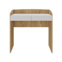 Ver imagem 3 de Escrivaninha Canelada Mesa Feminina Compacta e Delicada Petit 2 Gavetas 91,2cm Olmo e Branco Marrom Artany