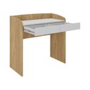 Ver imagem 5 de Escrivaninha Canelada Mesa Feminina Compacta e Delicada Petit 2 Gavetas 91,2cm Olmo e Branco Marrom Artany