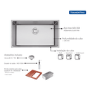 Ver imagem 2 de Cuba Inox Tramontina Quadrum 70x40 Com Acessorios 94000153