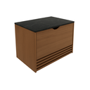 Ver imagem 1 de Gabinete Suspenso Vitalle Lunar 60cm Amêndola com Tampo Preto e Gavetão Basculante Ripado