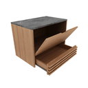 Ver imagem 3 de Gabinete Suspenso Vitalle Lunar 60cm Amêndola com Tampo Preto e Gavetão Basculante Ripado