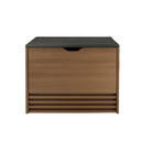 Ver imagem 2 de Gabinete Suspenso Vitalle Lunar 60cm Amêndola com Tampo Preto e Gavetão Basculante Ripado