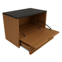 Ver imagem 4 de Gabinete Suspenso Vitalle Lunar 60cm Amêndola com Tampo Preto e Gavetão Basculante Ripado