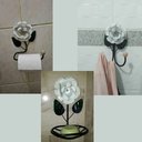 Ver mais imagens de Kit 3 Peças para Banheiro com Flores em Ferro:branco