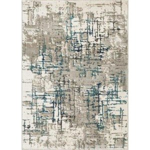 Tapete Egípcio para Sala Edantex Sena 10 - 200x250cm Creme e Azul