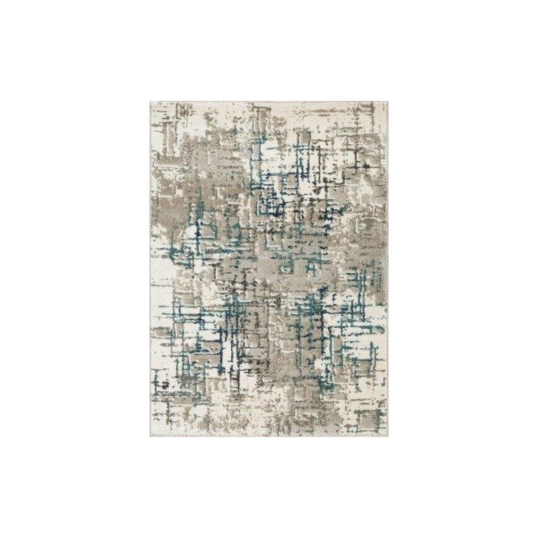Tapete Egípcio para Sala Edantex Sena 10 - 200x250cm Creme e Azul