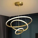 Ver imagem 5 de Pendente Lustre Anéis 3 Aros Dourado 89w 60/40/20cm Multitemperatura
