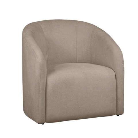 Poltrona Decorativa Recepção Lara Tecido Requinte Bouclê Cor Capuccino