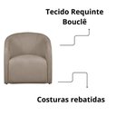 Ver imagem 4 de Poltrona Decorativa Recepção Lara Tecido Requinte Bouclê Cor Capuccino