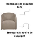 Ver imagem 3 de Poltrona Decorativa Recepção Lara Tecido Requinte Bouclê Cor Capuccino