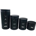 Ver imagem 1 de Kit Jogo de Potes Porta Mantimentos Preto com Visor Preto