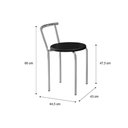 Ver imagem 4 de Banqueta Sala de Jantar 105 Kit 2 Un Prata - Assento Courano Preto - Carraro