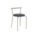 Ver imagem 1 de Banqueta Sala de Jantar 105 Kit 2 Un Prata - Assento Courano Preto - Carraro