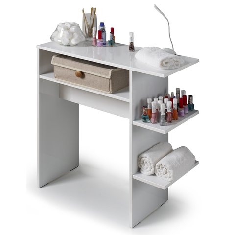 Mesa de Manicure Mdf Mesinha Apoio Diversos Compartimentos