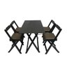 Conjunto Dobrável 120x70 com 4 Cadeiras Estofadas Marrom - 1