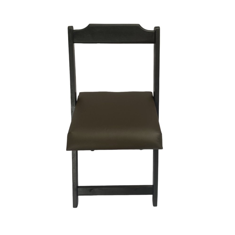 Conjunto Dobrável 120x70 com 4 Cadeiras Estofadas Marrom - 4