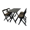 Ver imagem 2 de Conjunto Dobrável 120x70 com 4 Cadeiras Estofadas Marrom