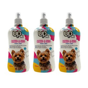 Kit com 3 Banho a Seco em Spray para Caes sem Enxague 500ml