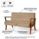Ver imagem 3 de Namoradeira 2 Lugares Estofada em Madeira Maciça Cléo Bege – Straub Web