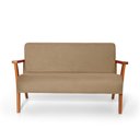 Ver imagem 2 de Namoradeira 2 Lugares Estofada em Madeira Maciça Cléo Bege – Straub Web