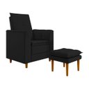 Ver imagem 1 de Poltrona Amamentação Confortável com Puff Ayla Suede:preto