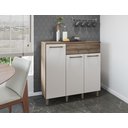 Ver imagem 2 de Balcão de Cozinha com Tampo 90cm 3 Portas 1 Gaveta - Naturale e Off White